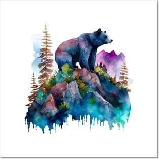 Watercolor Bear design Posters and Art